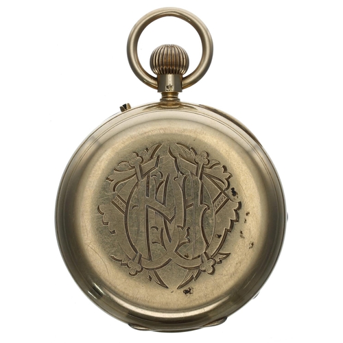 655 - Victorian 18ct lever pocket watch, London 1894, gilt three quarter plate movement signed Weslakel, L... 