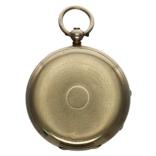 700 - Small Irish 18ct fusee lever pocket watch, Dublin 1862, the gilt three quarter plate movement signed... 