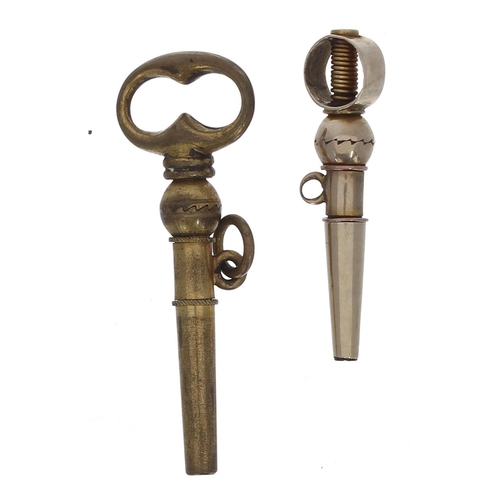 766 - Two ratchet pocket watch keys (2)