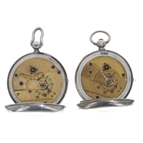 811 - Two American Waltham silver lever pocket watches for repair, circa 1884 and 1891, 53mm and 50mm (2)... 