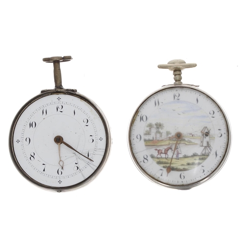 859 - Silver verge pair cased pocket watch, the fuse movement signed Jn'o McCaskie, Liverpool, no. 5002, p... 