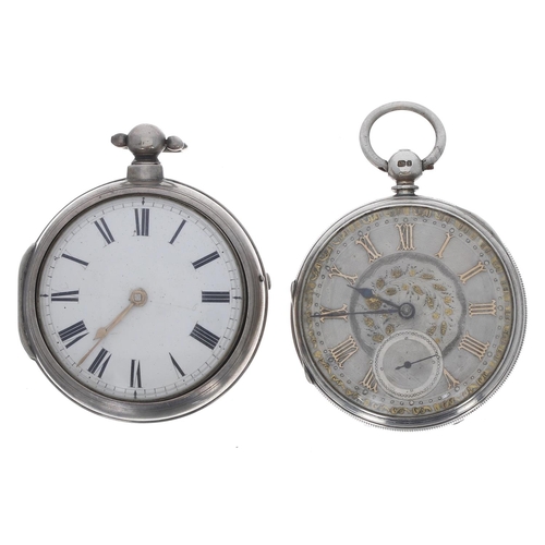 861 - 19th century silver verge pair cased pocket watch, London 1830, the fusee movement signed Edw'd Hoy,... 