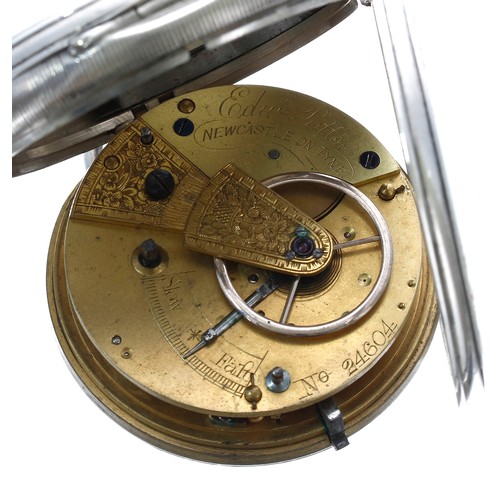 861 - 19th century silver verge pair cased pocket watch, London 1830, the fusee movement signed Edw'd Hoy,... 