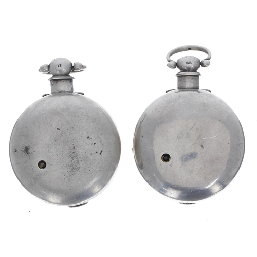 863 - Two 19th century silver fusee verge pair cased pocket watches for repair, makers E. Robinson, Carlis... 