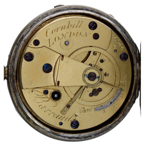 871 - Early 19th century English duplex pocket, the fusee movement signed Barraud, Cornhill, London, no. 2... 