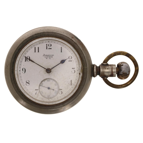 875 - American Waltham silverode lever set pocket watch for repair, circa 1892, serial no. 6198447, signed... 