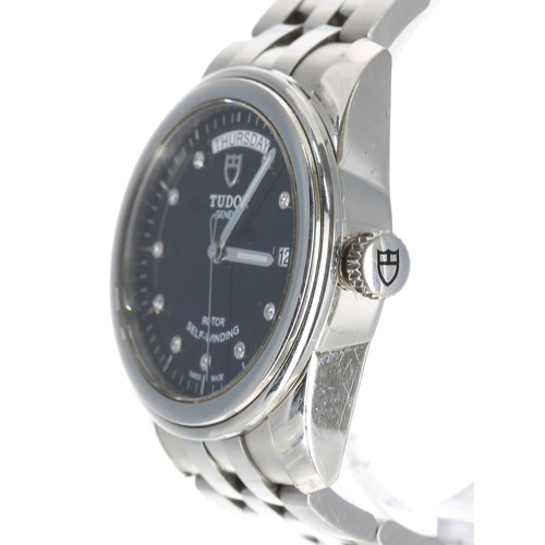 109 - Tudor Genéve Glamour Day/Date Rotor Self-Winding stainless steel gentleman's wristwatch, reference n... 