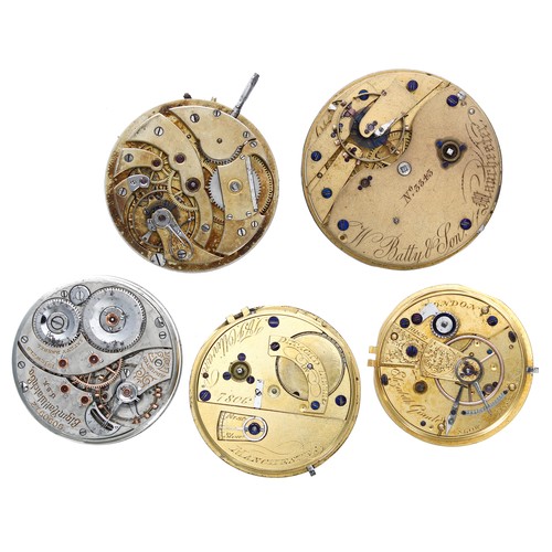 893 - Fusee detached lever pocket watch movement, signed Ollivant, Manchester, with gilt engraved dial; to... 