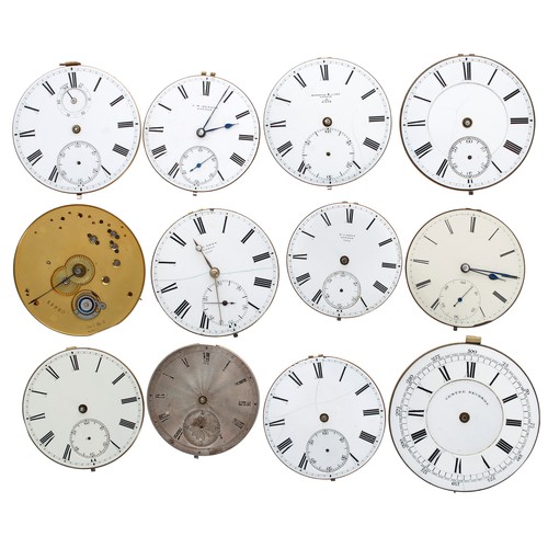 894 - Twelve fusee lever pocket watch movements including a Centre Seconds and an 'Up/Down' power reserve ... 