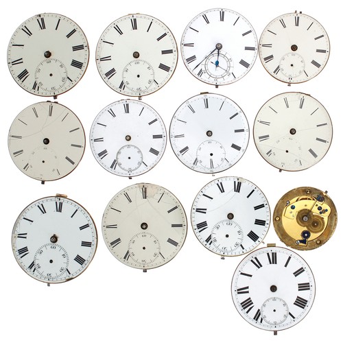 896 - Eight fusee lever pocket watch movements to include makers Thos Bott & Co, Liverpool; Jas Coigle... 