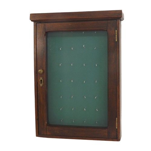 904 - Wooden glazed counter top display cabinet, 36'' wide; together with a wooden wall display cabinet wi... 