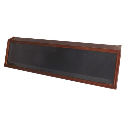 904 - Wooden glazed counter top display cabinet, 36'' wide; together with a wooden wall display cabinet wi... 