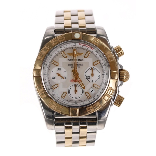 124 - Breitling Chronomat 41 rose gold and stainless automatic gentleman's wristwatch, reference no. CB014... 