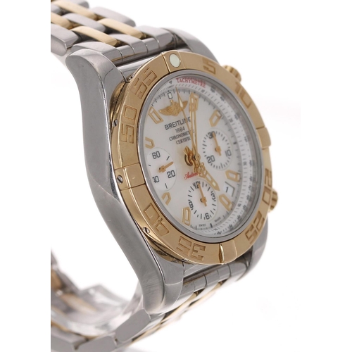 124 - Breitling Chronomat 41 rose gold and stainless automatic gentleman's wristwatch, reference no. CB014... 