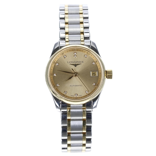 137 - Longines Master Collection automatic stainless steel and gold lady's wristwatch, reference no. L2 12... 