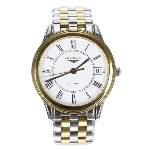 144 - Longines Flagship automatic gold and stainless steel gentleman's wristwatch, reference no. L4.774.3,... 