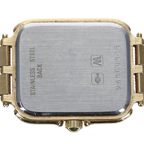 146 - Longines Quartz gold plated and stainless steel lady's wristwatch, case no. 24309xxx, rectangular ch... 