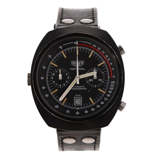 154 - Heuer Montreal Chronograph automatic black PVD coated stainless steel gentleman's wristwatch, refere... 