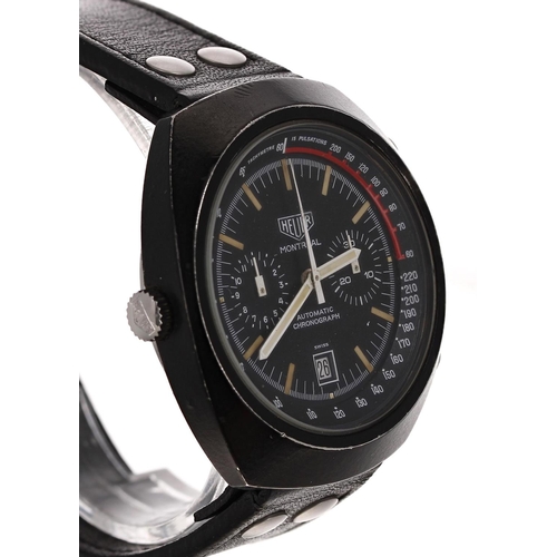 154 - Heuer Montreal Chronograph automatic black PVD coated stainless steel gentleman's wristwatch, refere... 