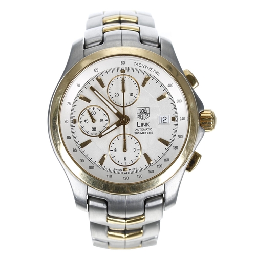 172 - Tag Heuer Link Chronograph automatic stainless steel and gold gentleman's wristwatch, reference no. ... 