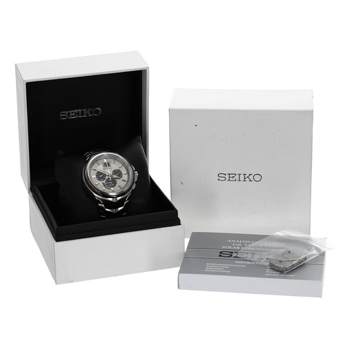 185 - Seiko Coutura Solar Chronograph stainless steel gentleman's wristwatch, reference no. V194-0AB0, ser... 