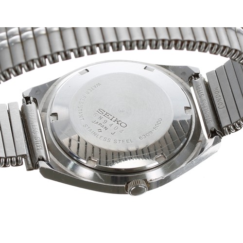 186 - Seiko automatic stainless steel gentleman's wristwatch, reference no. 6309-8000, circular silvered d... 