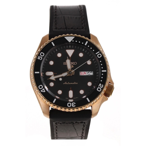 188 - Seiko 5 Sports automatic rose gold plated gentleman's wristwatch, reference no. 4R36-07G0, serial no... 