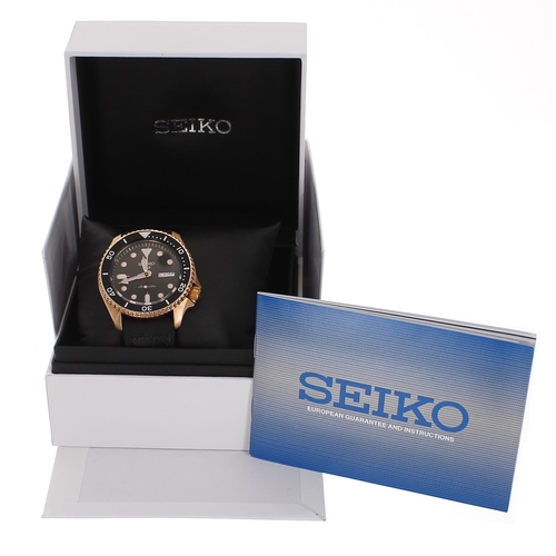 188 - Seiko 5 Sports automatic rose gold plated gentleman's wristwatch, reference no. 4R36-07G0, serial no... 