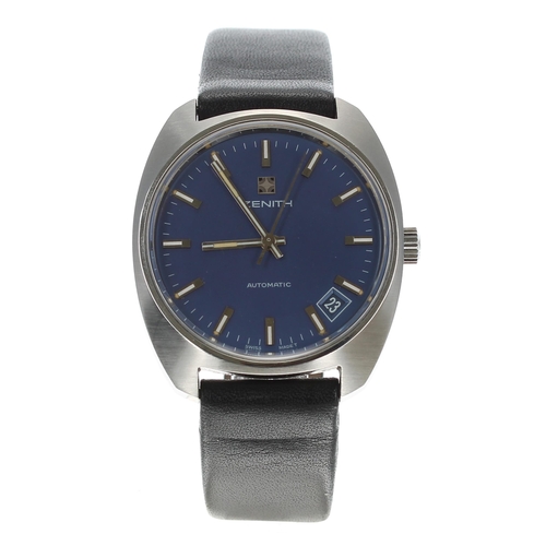 194 - Zenith automatic stainless steel gentleman's wristwatch, reference. 01.1291.290, circa 1970s, the bl... 