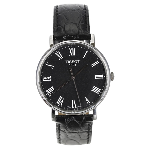 201 - Tissot Everytime stainless steel gentleman's wristwatch, reference no. T109410, circa 2019, black di... 