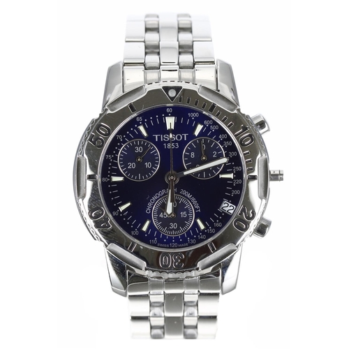 211 - Tissot PRS 200 Chronograph stainless steel gentleman's wristwatch, reference no. T362/462K, blue dia... 