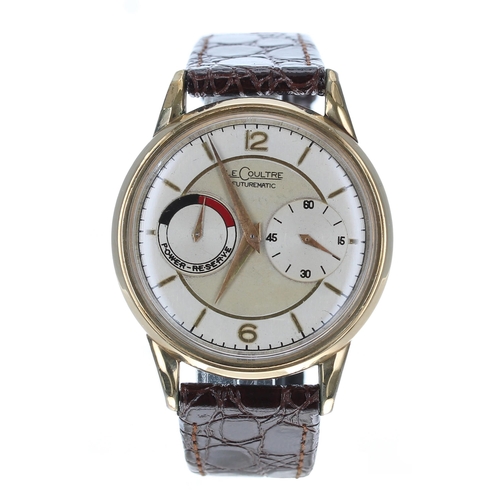 219 - LeCoultre Futurematic 10k gold filled automatic gold plated gentleman's wristwatch, circa 1950s, sil... 