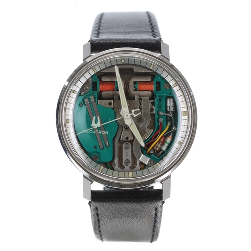 260 - Bulova Accutron 'Spaceview' stainless steel gentleman's wristwatch, case no. K47xxx, circa 1970, ske... 