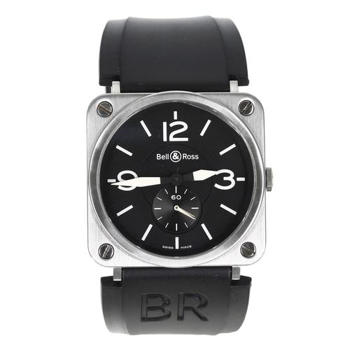 267 - Bell & Ross BRS 98 square cased stainless steel gentleman's wristwatch, reference no. BRS-98-S, ... 