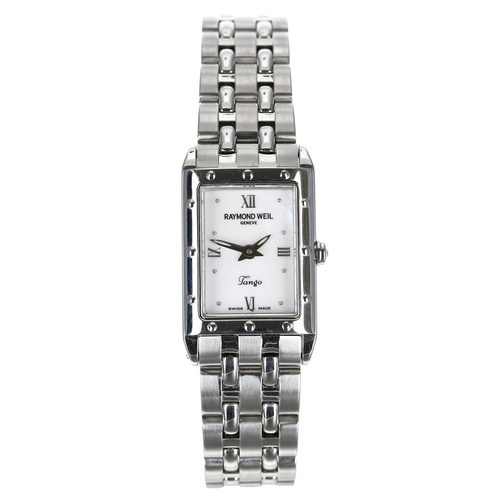 287 - Raymond Weil Tango stainless steel lady's wristwatch, reference no. 5971, serial no. K204xxx, rectan... 