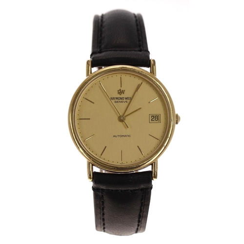 292 - Raymond Weil automatic gold plated gentleman's wristwatch, reference no. 2810, circa 1992, champagne... 