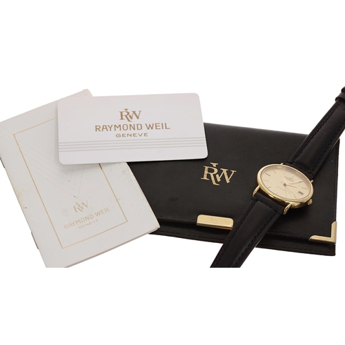 292 - Raymond Weil automatic gold plated gentleman's wristwatch, reference no. 2810, circa 1992, champagne... 