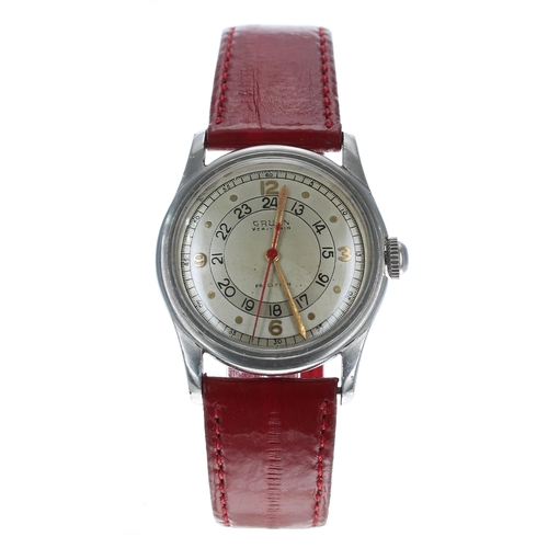 315A - Gruen Veri-Thin Precision Pan Am Pilots stainless steel wristwatch, circa 1950, the two-tone silvere... 