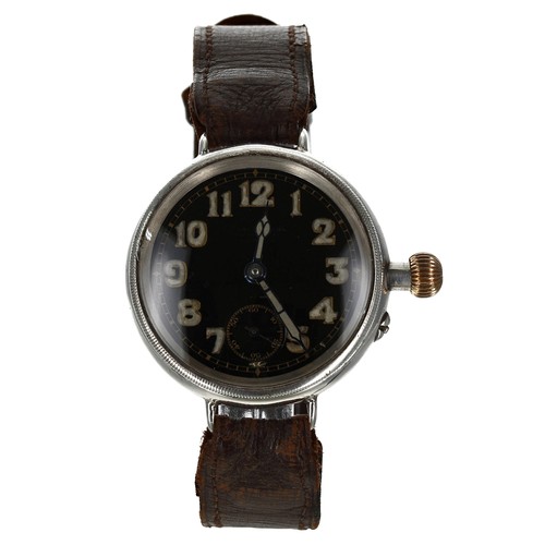 355 - S. Smith & Son Borgel silver officer's trench wristwatch, import marks for London 1917, the glos... 