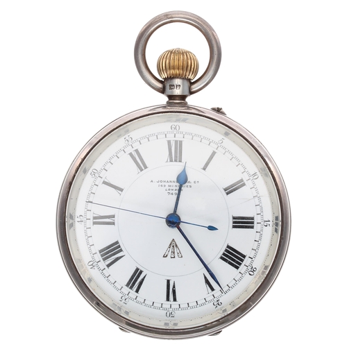 367 - British Military silver centre seconds lever pocket watch, London 1914, the gilt three quarter plate... 