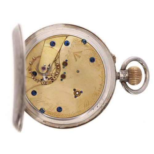 375 - H. Williamson Ltd British Military centre seconds lever silver pocket watch, London 1916, three quar... 