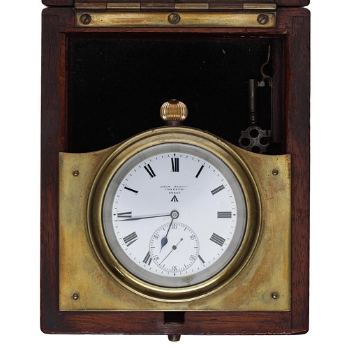 382 - John Hewitt, Coventry British Military issue silver deck watch in the original wooden box, London 19... 