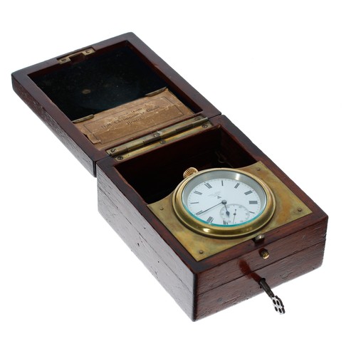 382 - John Hewitt, Coventry British Military issue silver deck watch in the original wooden box, London 19... 