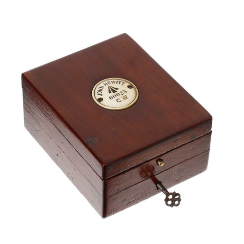 382 - John Hewitt, Coventry British Military issue silver deck watch in the original wooden box, London 19... 