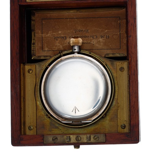 382 - John Hewitt, Coventry British Military issue silver deck watch in the original wooden box, London 19... 