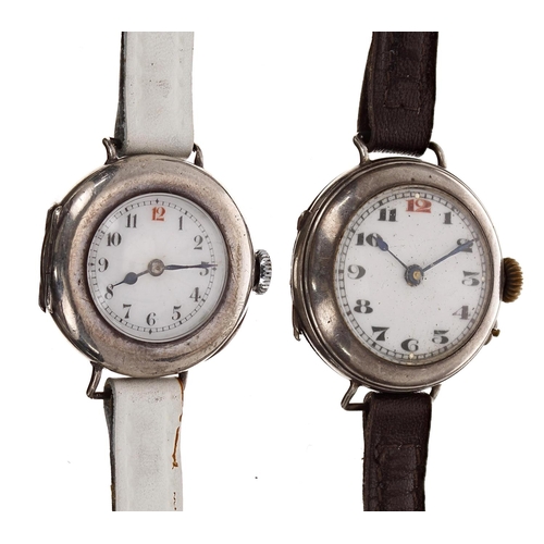 410 - Two silver wire-lug lady's wristwatches, 28mm and 26mm (2)