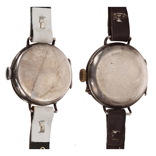 410 - Two silver wire-lug lady's wristwatches, 28mm and 26mm (2)