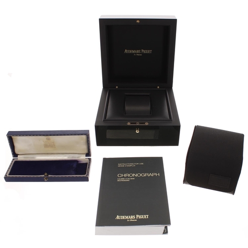 433 - Audemars Piguet wristwatch box with display cushion and outer cover; together with 'Chronograph Cali... 