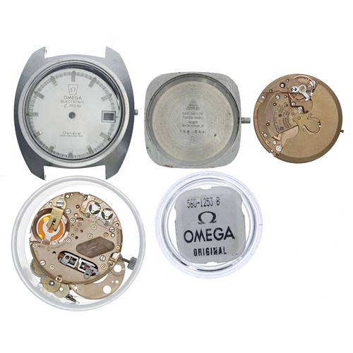 457 - Omega - Omega Electronic f300 Hz chronometer stainless steel wristwatch head for repair/assembly; si... 