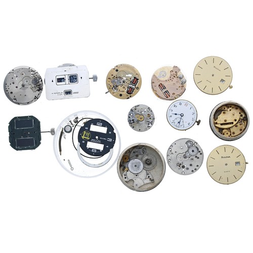 496 - Zenith cal. 146D wristwatch movement; together with a Miyota LCD quartz wristwatch movement for repa... 